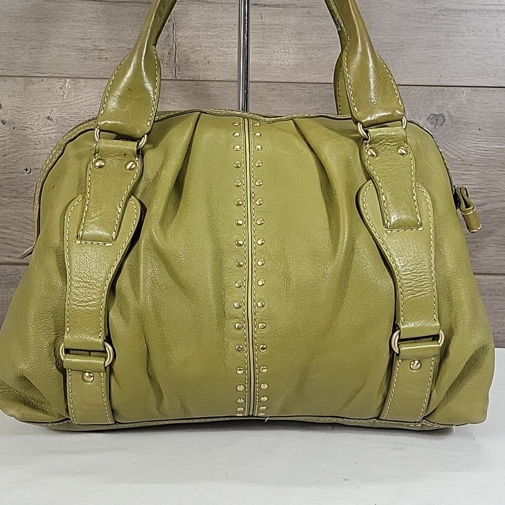 Michael Kors Olive Green Leather Handbag with Gold Hardware - Picture 5 of 15